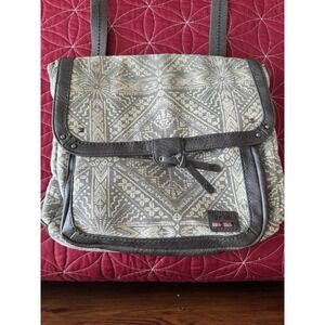 The Sak Gray & Cream Patterned Satchel Shoulder Bag